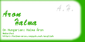 aron halma business card